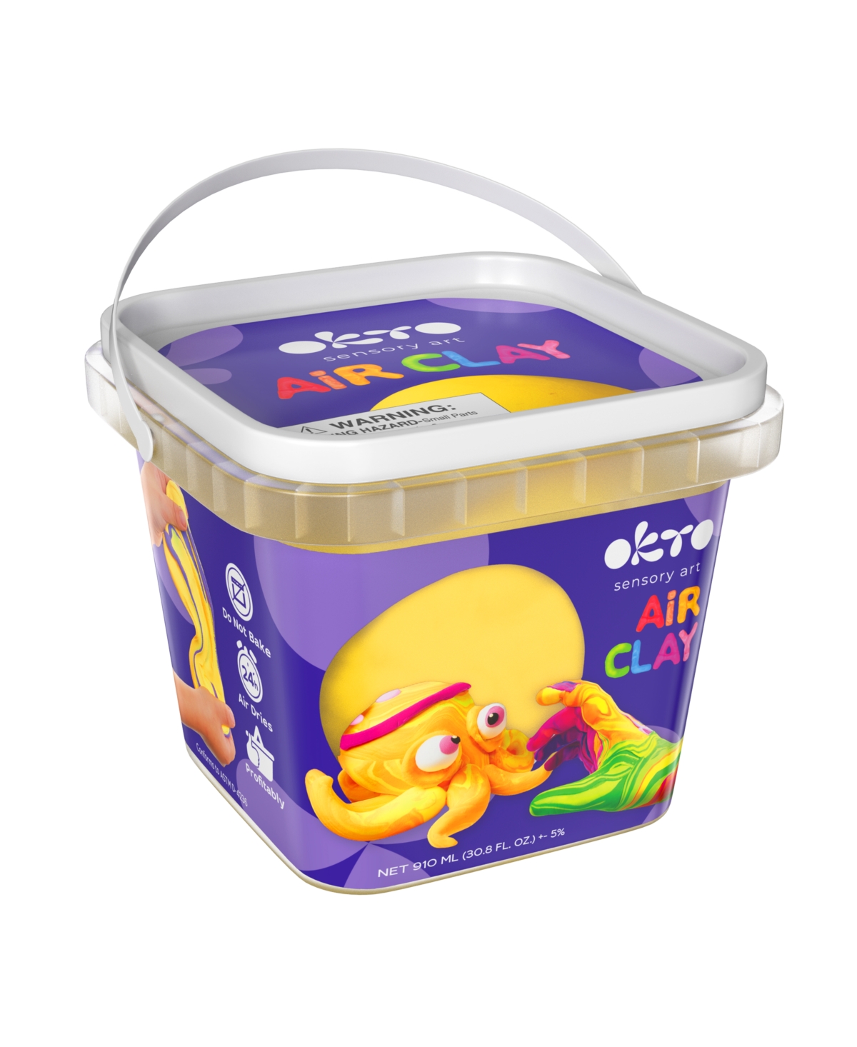 Wise Elk Okto Air Dry Clay Bucket, 910 ml (31 fl oz) — Yellow — Ages 8+