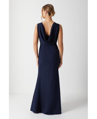 Women's Cowl Back Maxi Bridesmaid Dress