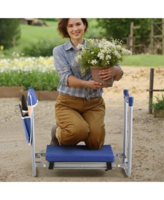 Garden Kneeler with 11" EVA Pad, 2-in-1 Folding Heavy Duty Kneeling Stool