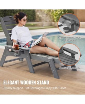 Outdoor Chaise Lounge Chair with 6-Position Adjustable Reclining Bench