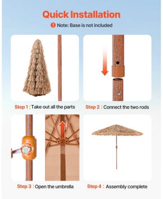 Tiki Thatched Patio Umbrella for Poolside Garden or Beach Shade
