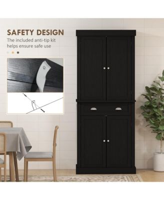 Kitchen Storage Cabinet with Doors and Shelves for Pantry and Dining Room Organization