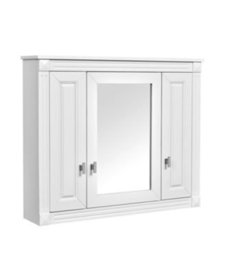 1Pc MDF & Iron Mirrored Door, 4 Shelves & Wall-Mounted Design Medicine Cabinet