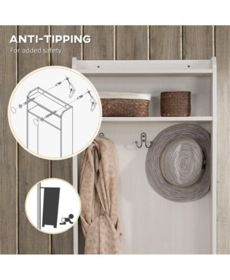 Wooden Shoe Rack Cabinet with Compartments for Entryway or Bedroom