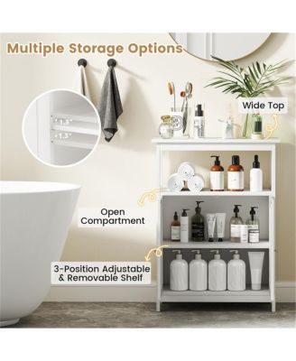 Freestanding Bathroom Floor Cabinet Storage Organizer