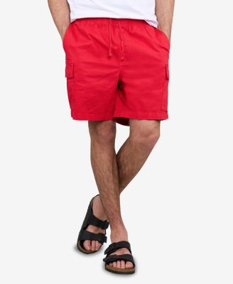Men's 6 Inches Elastic Pull On Waistband Twill Cargo Shorts