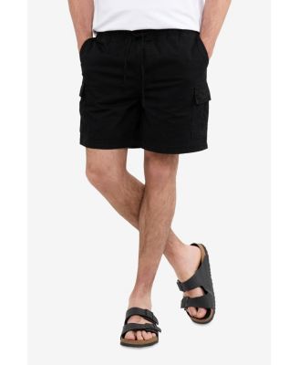 Men's 6 Inches Elastic Pull On Waistband Twill Cargo Shorts