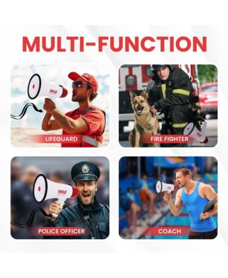 Compact Megaphone Speaker, Battery Operated, Siren Alarm Mode, Volume Control