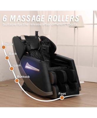 Full Body Massage Chair with Heat & Air Compression, Zero Gravity Recliner with Calf Rollers & Bluetooth