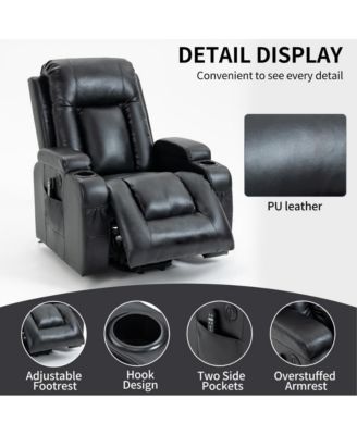 Electric Power Lift Recliner Chair with Massage, Heat & USB