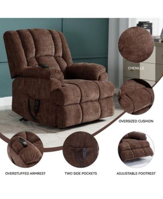 Power Lift Recliner Chair for Heavy People with Dual Motors, Heat & Massage, 350 LBS Capacity Recliner-Maison Boucle