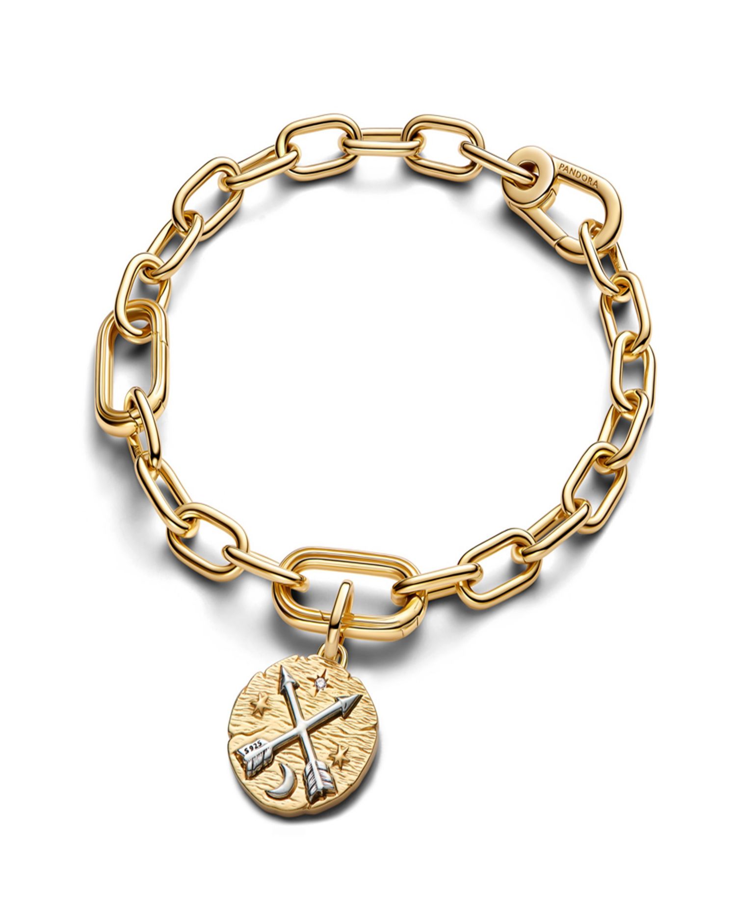 Two Tone Crossing Arrows Medallion Charms