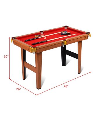 48'' Mini Table Top Pool Table Game Billiard Set Cues Balls Gift Indoor Sports