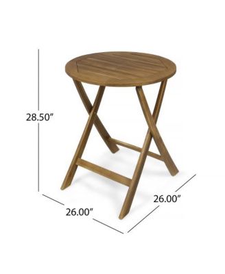 35 Inch Acacia Wood Bistro Set with Wicker Seating 2 Chairs and Table