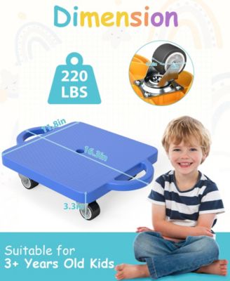 4/6-Piece Kids Sitting Scooter Set with Handles and Non-marring Universal Casters