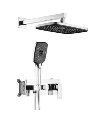 Single Handle 1-Spray System Shower Faucet 2.5 GPM with Adjustable Flow Rate Rainfall Handheld Shower Kit in Chrome