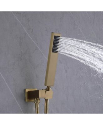 Waterfall Spout Single Handle 3-Spray Square High Pressure Tub and Shower Faucet in (Valve Included