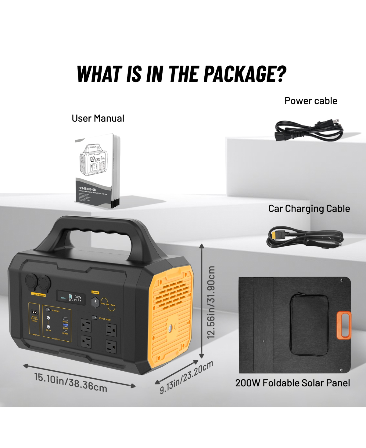 Mondawe 1800W Solar Generator – Fast-Charging Lfp Power Station with 200W Foldable Solar Panel
