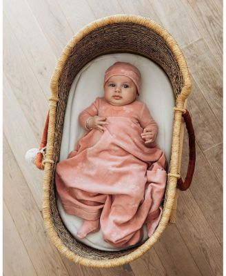 3 Piece Baby Girls "Velvet Bow" Cotton Rich Velour Footie Set