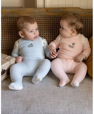 Baby Boys "Whimsical Foliage" Velour Footie