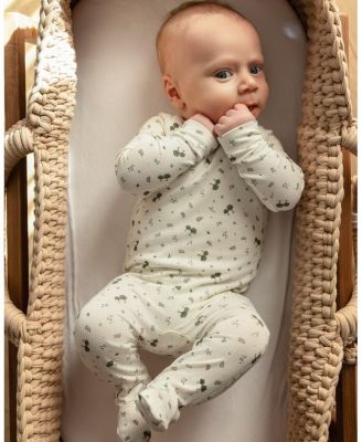 Baby Girls "Whimsical Foliage" Allover Print Zippered Footie