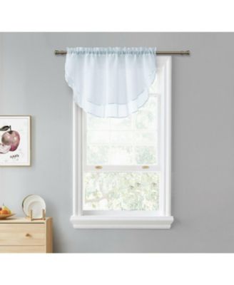Living Double Layered Sheer Rod Pocket Ascot Window Valances