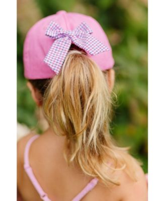 Girls' Cowboy Boot Bow Baseball Hat in Pink