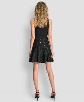 Women's Studded Sweater Mini Skirt