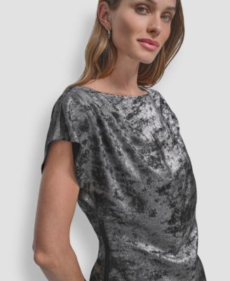 Women's Printed Flutter Sleeve Pull On Top