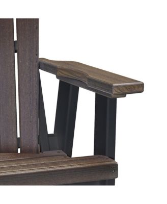 Fan Back Swivel Glider in Brazilian Walnut on a Black Base