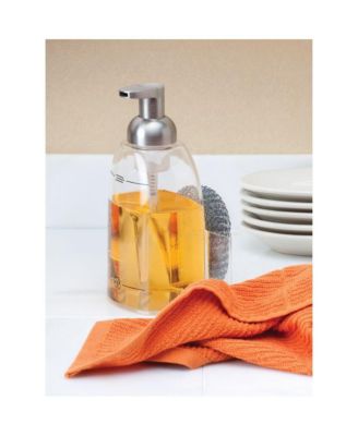 Acrylic Kitchen Sink Caddy with Soap Dispenser - Clear/Brushed Nickel