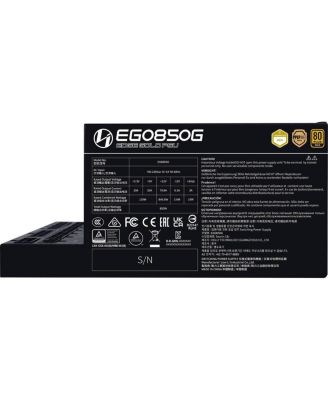 EG0850G EDGE GOLD 850W 80+ Gold Certified Fully Modular ATX Power Supply Unit, Black