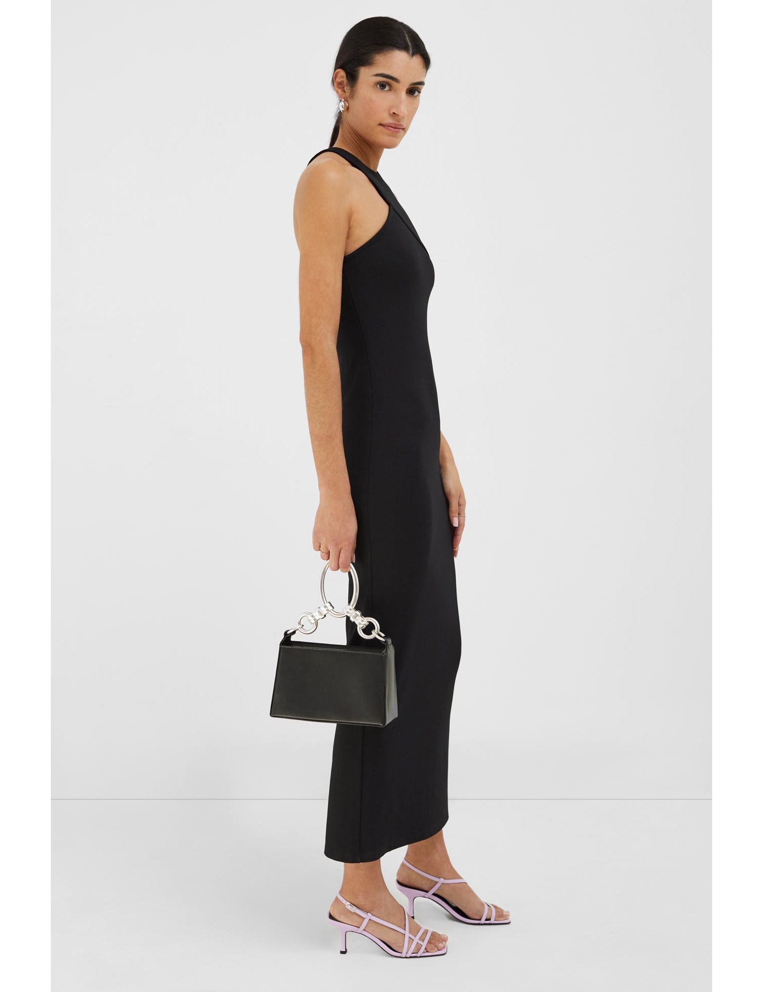 Women's Sabrina Shoulder-Cutout Straight Midi Dress with Back Slit