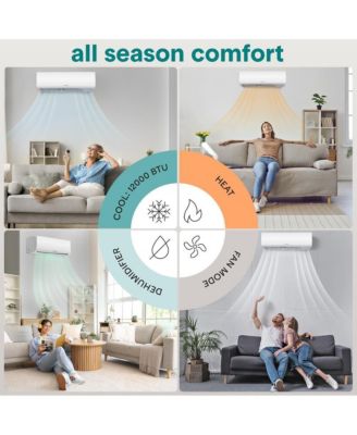 12000 BTU Indoor and Outdoor Mini Split AC Unit Kit – 230V Smart Cooling & Heating Mini Split AC with WiFi, Includes Installation Kit, Perfect for Bedrooms, Living Spaces, and Offices