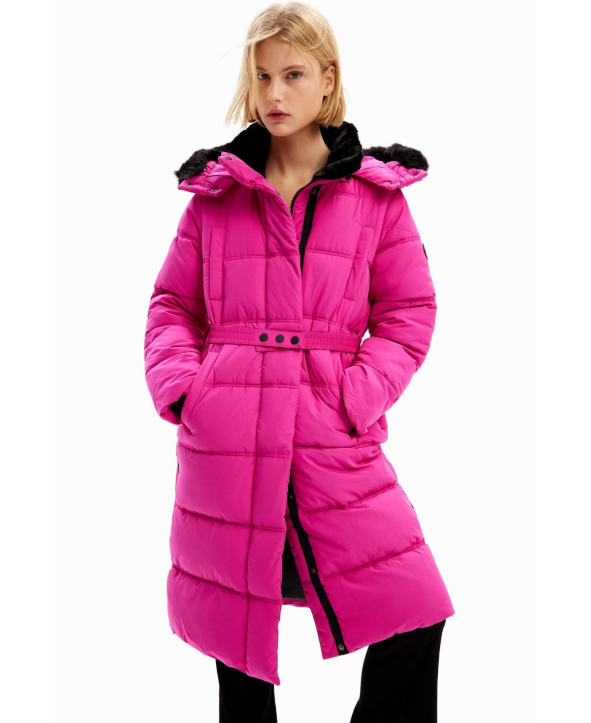 Desigual Women's Padded belted coat