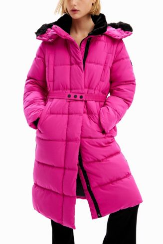 Desigual Women's Padded belted coat - Macy's
