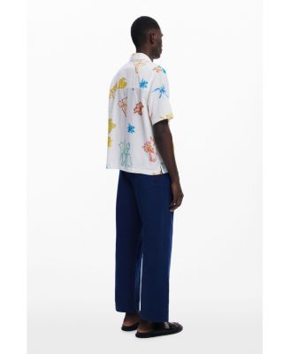 Men's Short-sleeve shirt with leaves