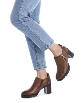 Women's Zipper Block Heel Pumps By XTI