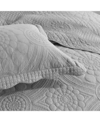 3 PCS 100% Cotton Oversized Bedspread Quilt Set Embroidery TF -King