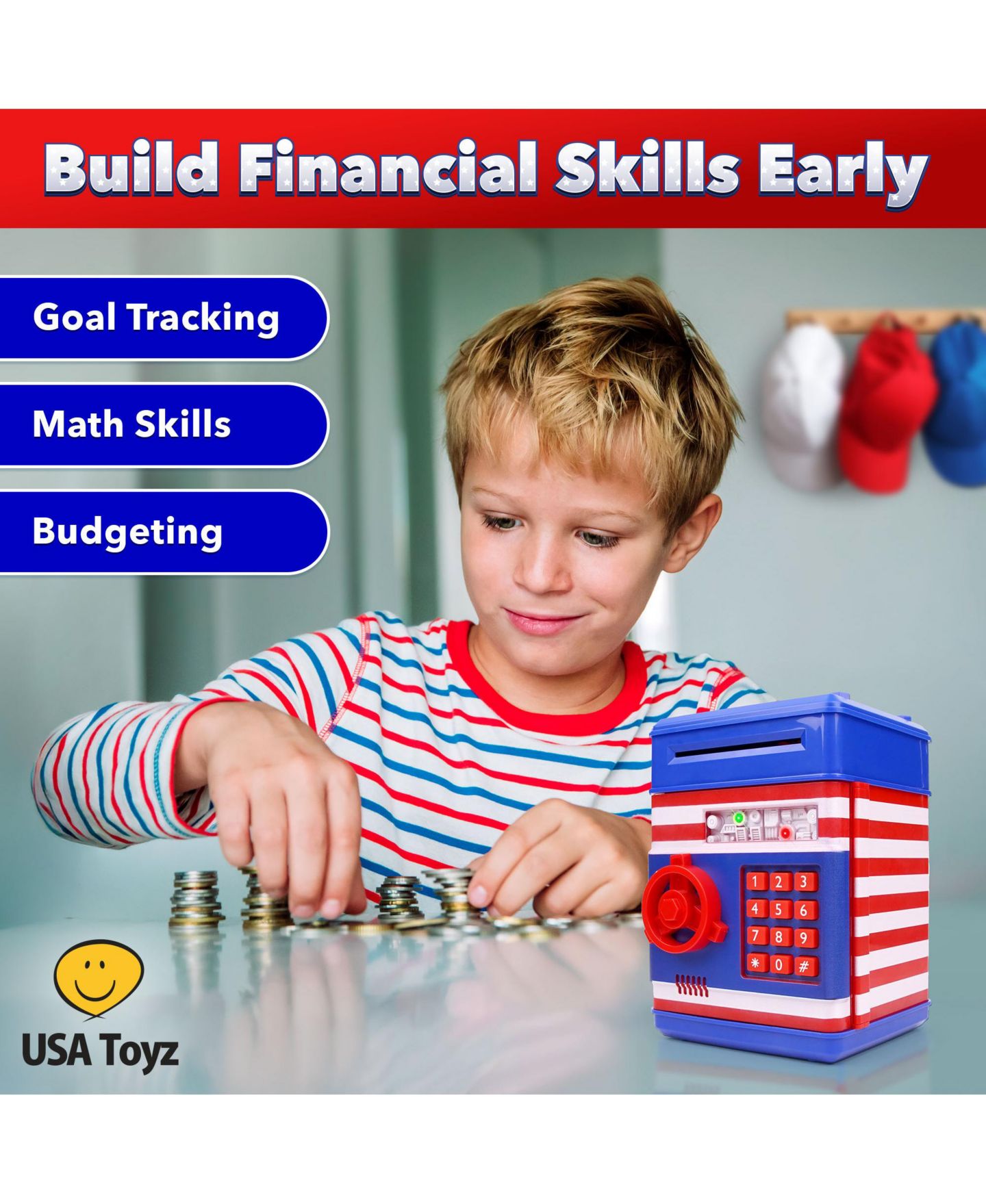 Детская игрушка USA Toyz All-American Electronic Money Bank, Ages 3+ — фото 7