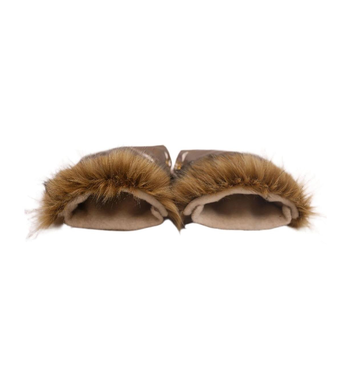 Cover Baby Baby Cover Adult Premium Handmuff Gloves With Beige Wool in Black