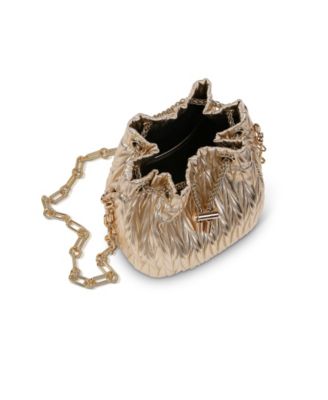 Woman's Diana Chevron Pleated Faux Leather Bucket Bag