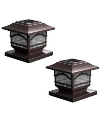 Solar Post and Fence Cap Deck Railing Lights, 2-Pack Mission Style
