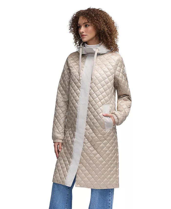 Women’s Peridot Diamond Quilted Longline Shacket - thumbnail 3