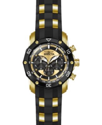 Men's 28754 Pro Diver Quartz Chronograph Black, Gold Dial Watch