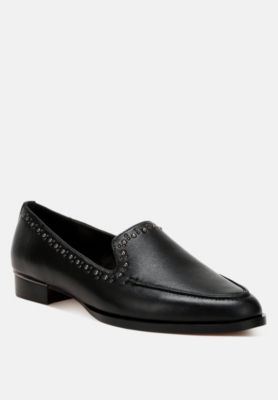 Rag and Co Womens Wolferton Delicate Stud Detail Leather Loafers
