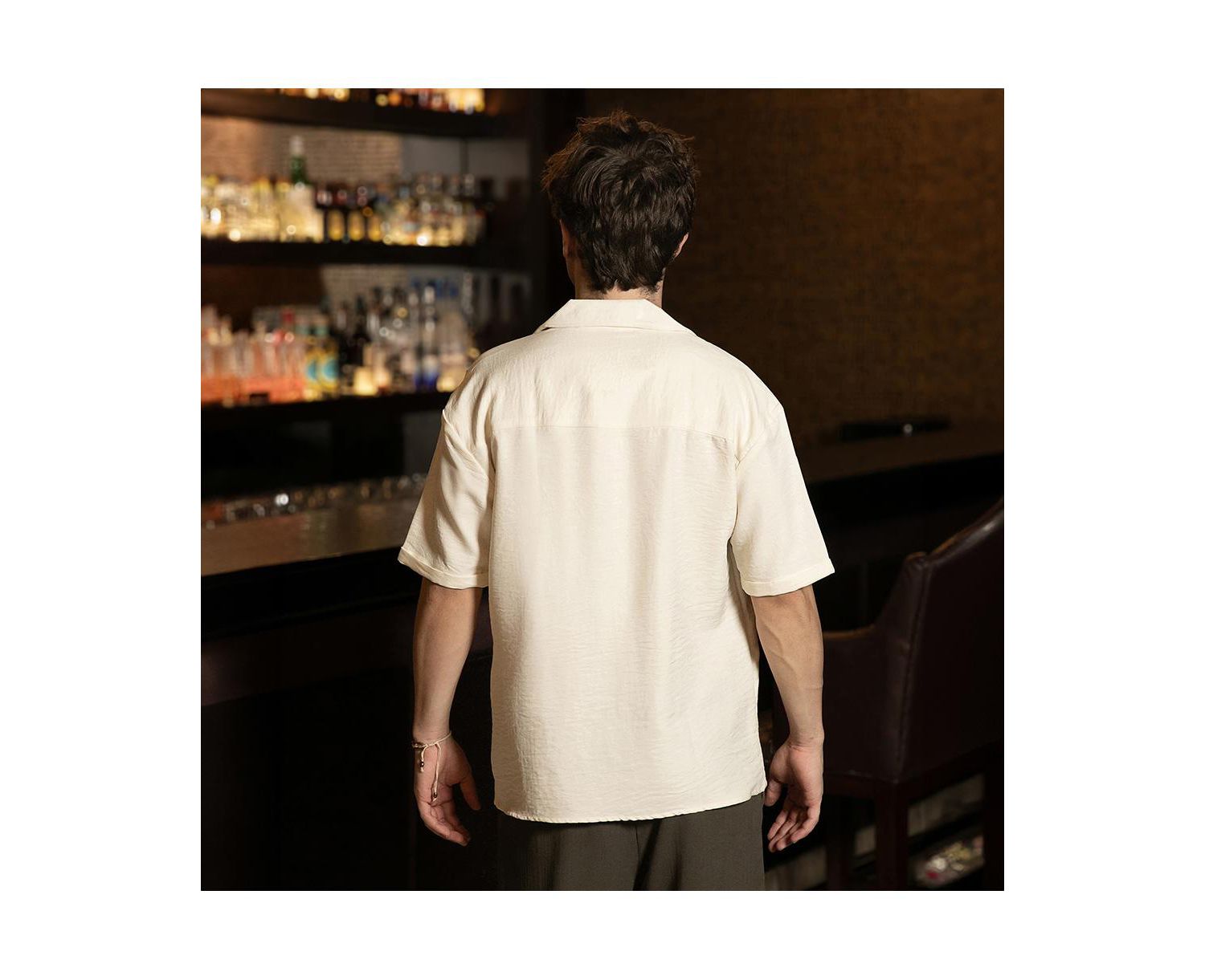 Men's Pleat-Block Oversized Shirt