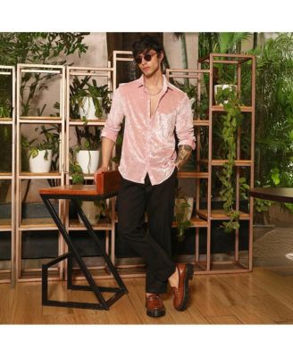 Men's Solid Velvet Shirt