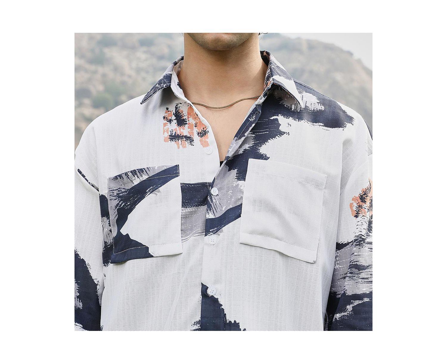 Men's Ethereal Strokes Oversized Shirt