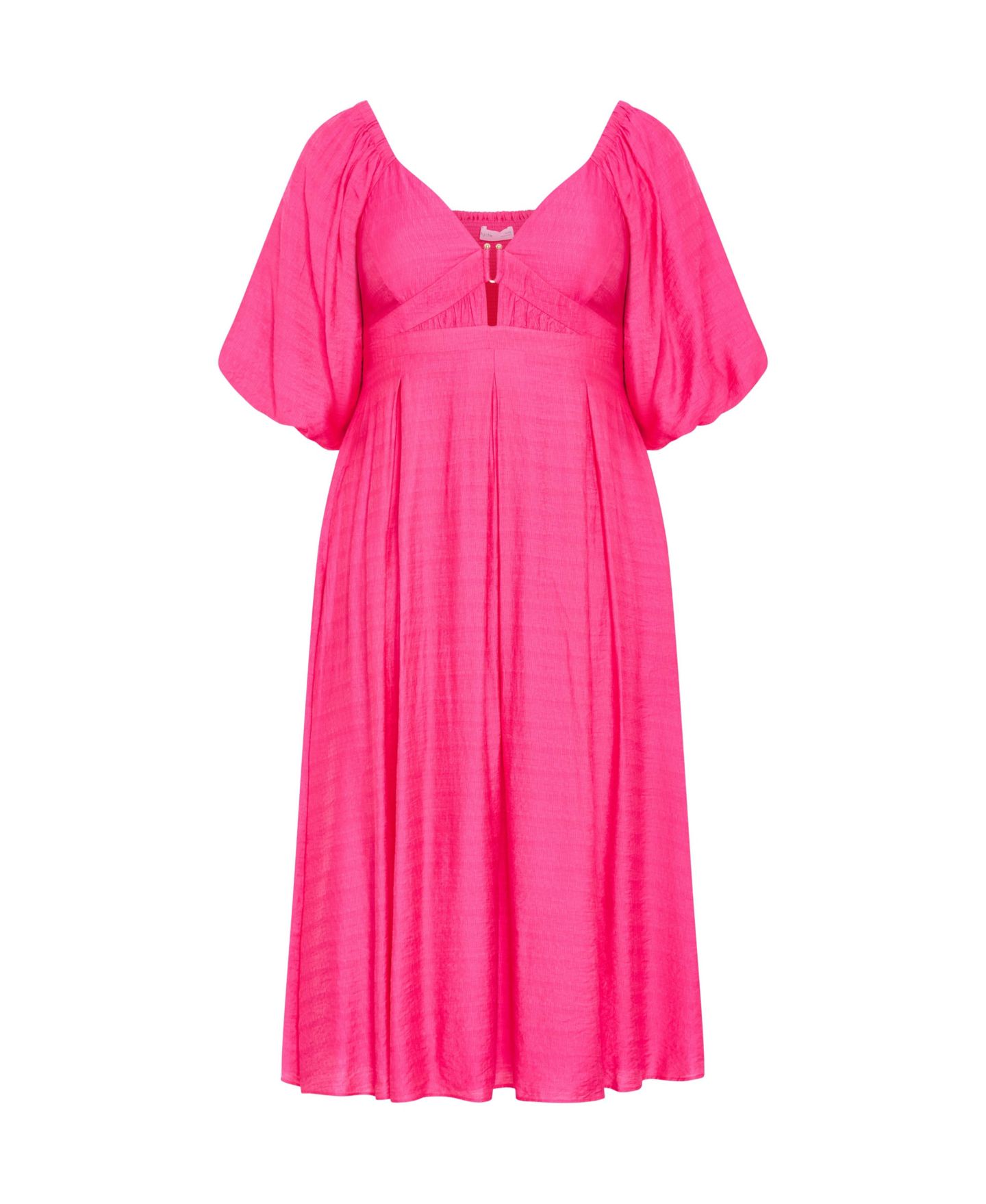 Женское платье CITY CHIC Plus Size Shae V Neck, цвет: Розовый — фото 3